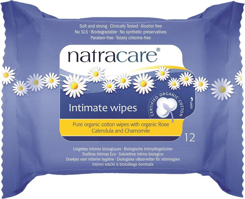 Natracare Organic Cotton Intimate 12 Wipes Image 1