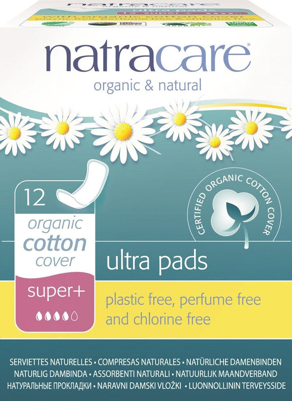 Natracare Organic Cotton Super+ Ultra 12 Pads Image 1