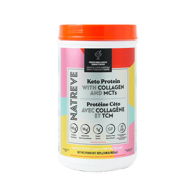 Natreve Keto Protein with Collagen & MCTs - French Vanilla Wafer Sundae 1.16 lbs Image 1