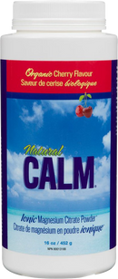 Container of Natural Calm Magnesium Citrate powder with cherry flavor.