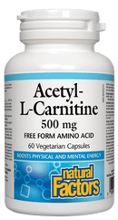 Natural Factors Acetyl-L-Carnitine 500 mg 60 VCaps Image 1