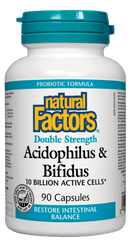 Natural Factors Acidophilus & Bifidus Double Strength 10 Billion Active Cells Capsules Image 1