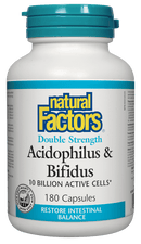 Natural Factors Acidophilus & Bifidus Double Strength 10 Billion Active Cells Capsules Image 2