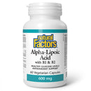 Natural Factors Alpha-Lipoic Acid with B1 & B2 600 mg 60 VCaps Image 1