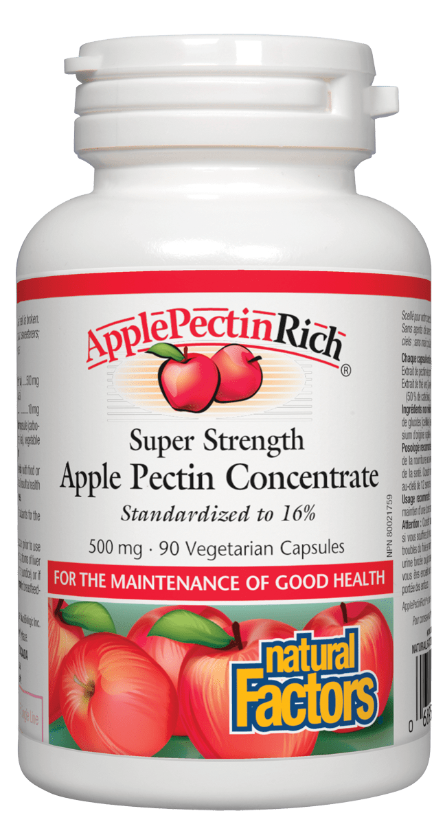 Natural Factors ApplePectinRich Apple Pectin Concentrate Super Strength 500 mg 90 VCaps Image 1