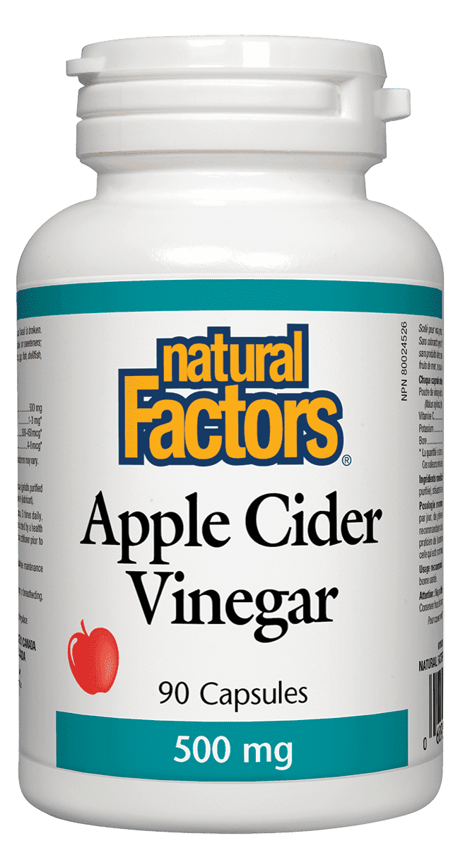 Natural Factors Apple Cider Vinegar 500 mg 90 Capsules Image 1