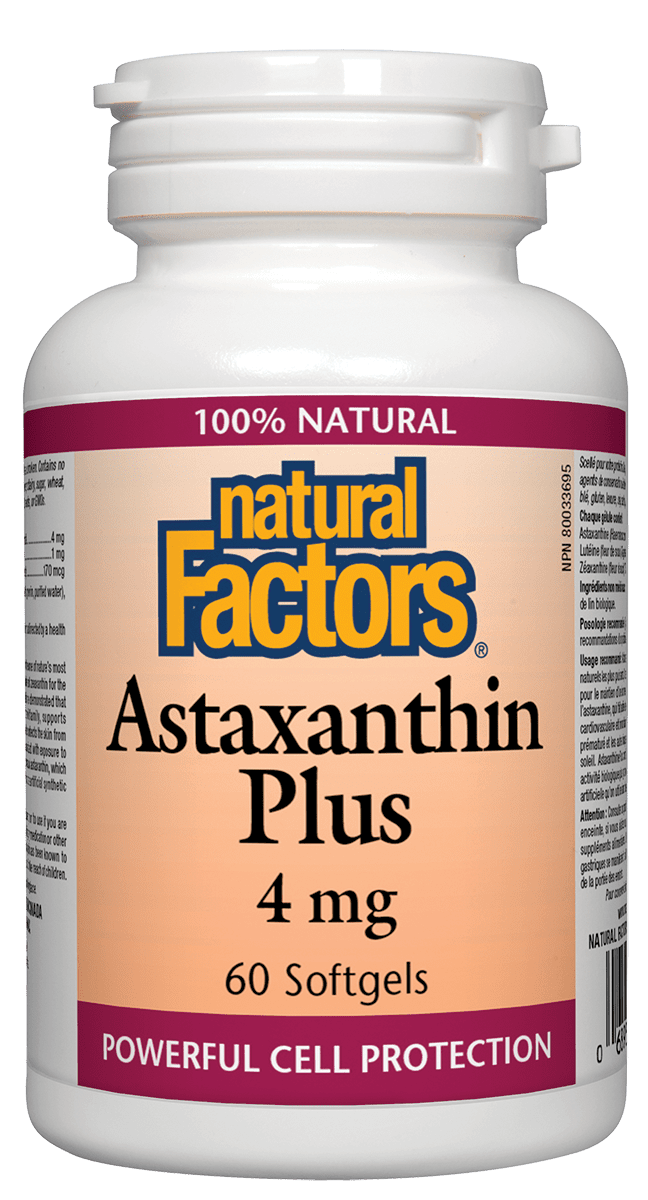 Natural Factors Astaxanthin Plus 4 mg 60 Softgels Image 1