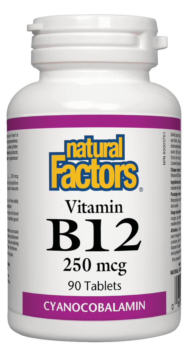 Natural Factors B12 250 mcg 90 Tablets Image 1