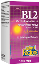 Natural Factors B12 Quick Dissolve 1000 mcg Tablets Image 2