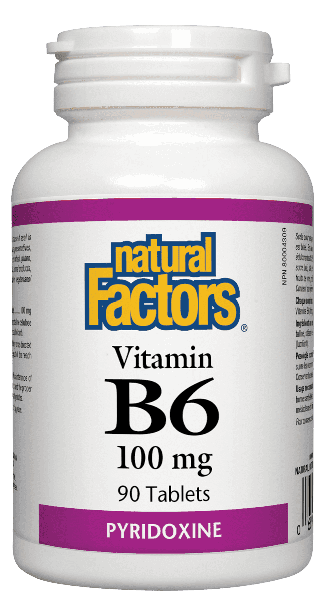 Natural Factors B6 100 mg 90 Tablets Image 1
