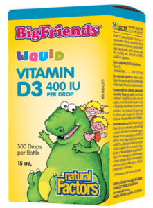 Natural Factors Big Friends Liquid Vitamin D3 400 IU 15 mL Image 1