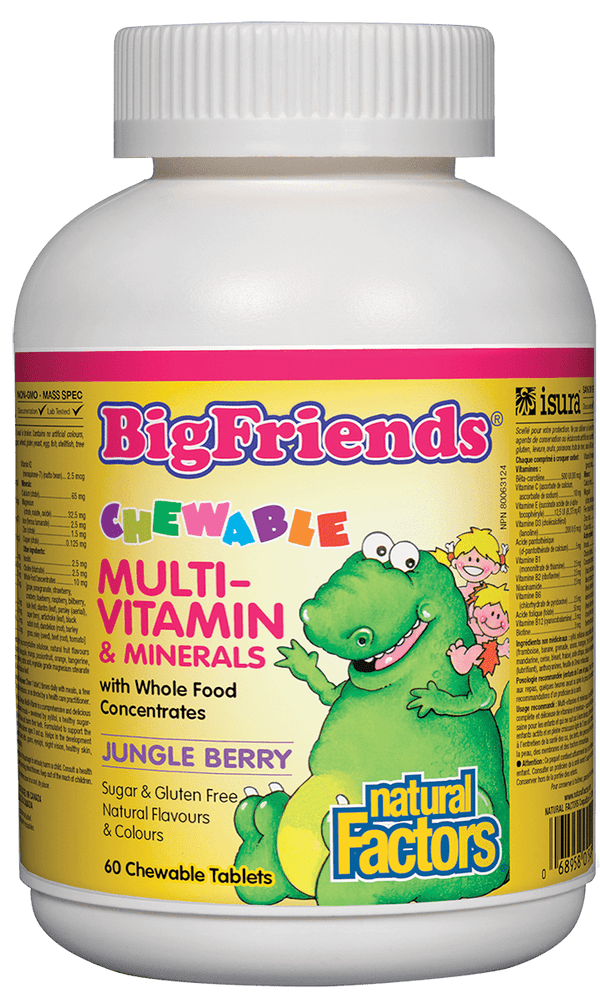 Natural Factors Big Friends Multi-Vitamin & Minerals - Jungle Berry 60 Chewable Tablets Image 1