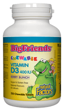 Natural Factors Big Friends Vitamin D3 400 IU - Berry Bunch 250 Chewable Tablets Image 1