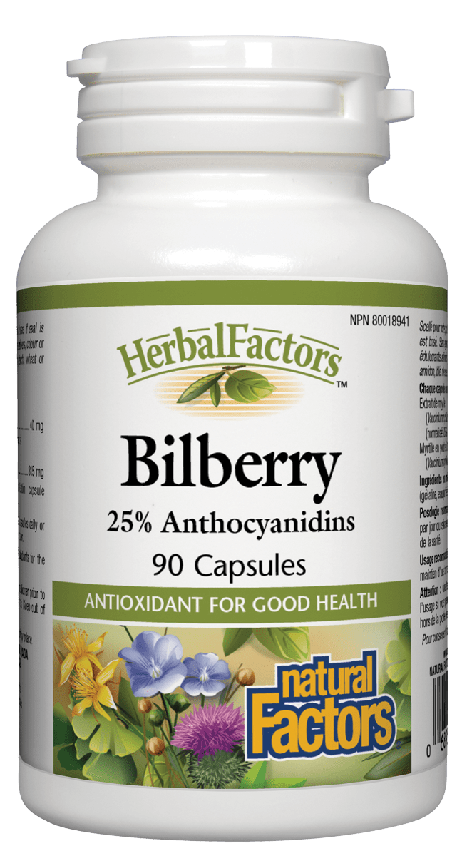 Natural Factors Bilberry Extract 40 mg 90 Capsules Image 1