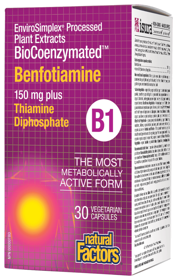 Natural Factors BioCoenzymated Benfotiamine 150 mg 30 VCaps Image 1