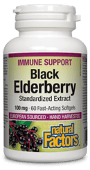 Natural Factors Black Elderberry Extract 100 mg 60 Softgels Image 1