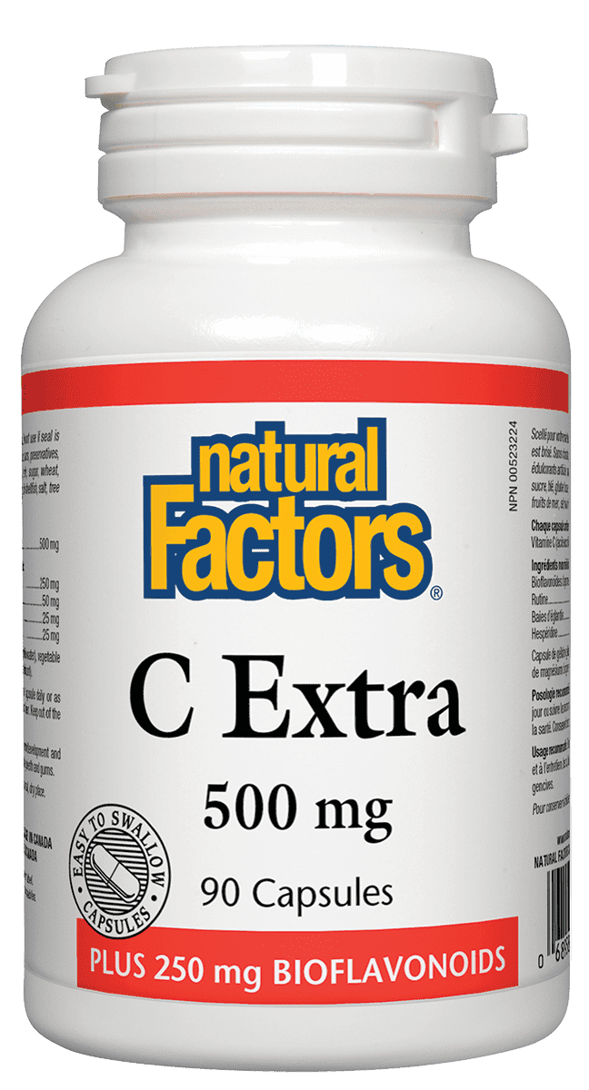 Natural Factors C Extra 500 + Bioflavonoids 250 mg Capsules Image 2