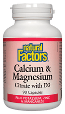 Natural Factors Calcium Magnesium Citrate with D3 Plus Potassium, Zinc & Manganese Capsules Image 1