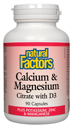 Natural Factors Calcium Magnesium Citrate with D3 Plus Potassium, Zinc & Manganese Capsules Image 1