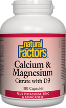 Natural Factors Calcium Magnesium Citrate with D3 Plus Potassium, Zinc & Manganese Capsules Image 2