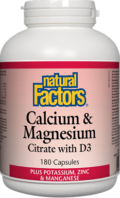 Natural Factors Calcium Magnesium Citrate with D3 Plus Potassium, Zinc & Manganese Capsules Image 2