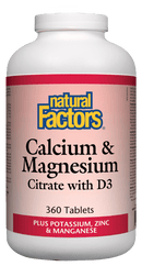 Natural Factors Calcium Magnesium Citrate with D3 Plus Potassium, Zinc & Manganese Tablets Image 3