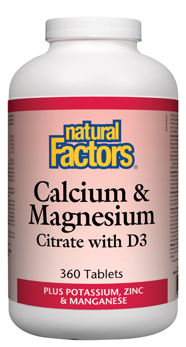 Natural Factors Calcium Magnesium Citrate with D3 Plus Potassium, Zinc & Manganese Tablets Image 3