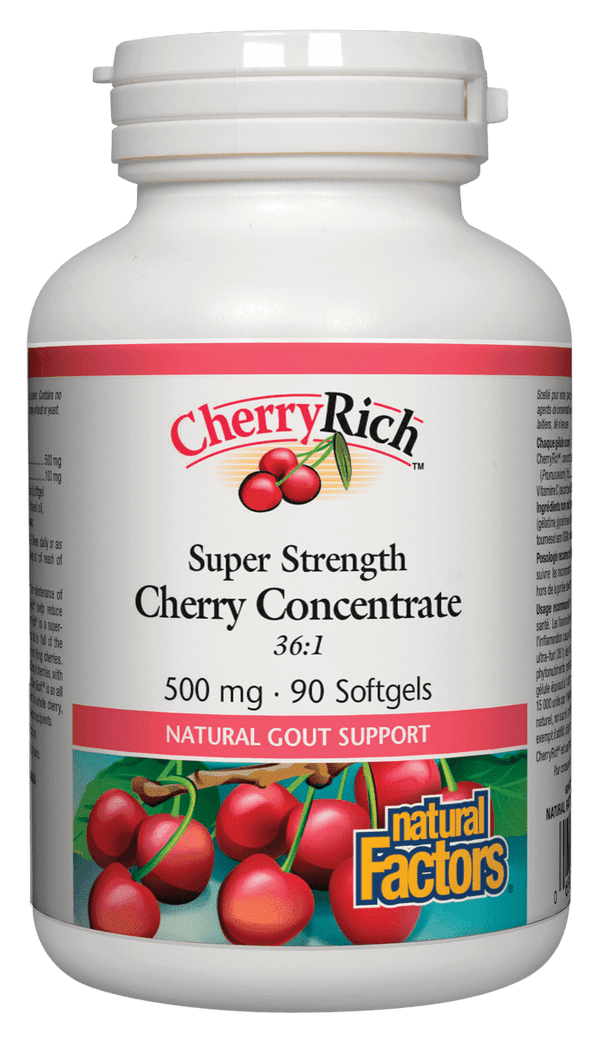 Natural Factors CherryRich Super Strength Cherry Concentrate 500 mg Softgels Image 1