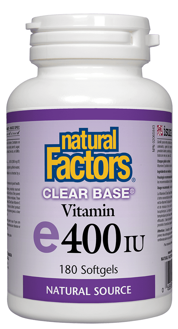 Natural Factors Clear Base Vitamin E 400 IU Softgels Image 1