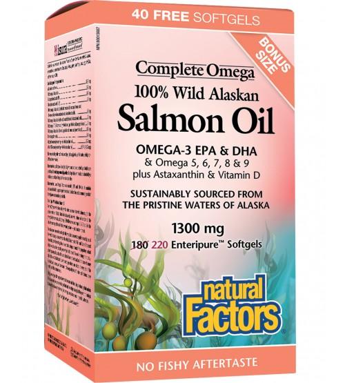 Natural Factors CompleteOmega Salmon Oil 1300 mg BONUS SIZE 220 Softgels Image 1