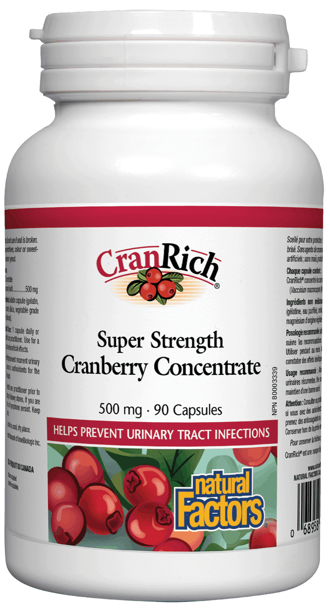 Natural Factors Cranrich Super Strength Cranberry Concentrate 500 mg Capsules Image 2