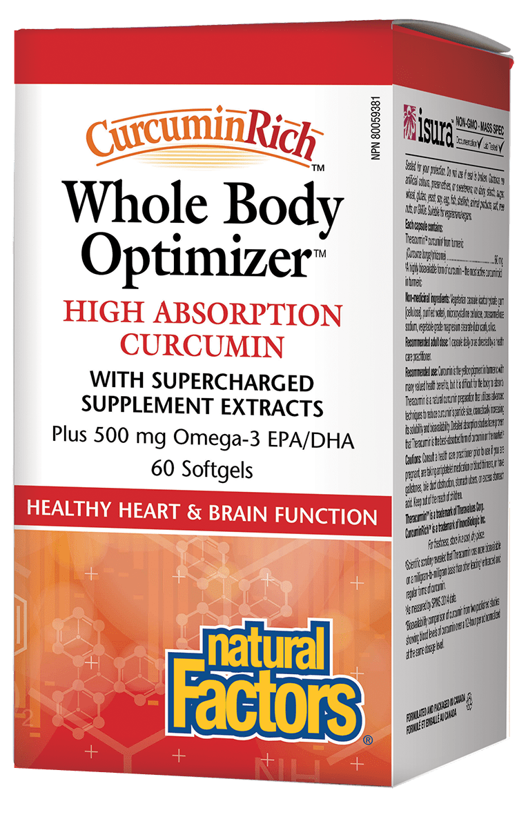 Natural Factors CurcuminRich Whole Body Optimizer 60 Softgels Image 1