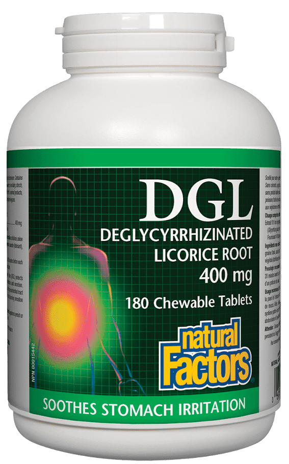 Natural Factors DGL Deglycyrrhizinated Licorice Root 400 mg Chewable Tablets Image 1