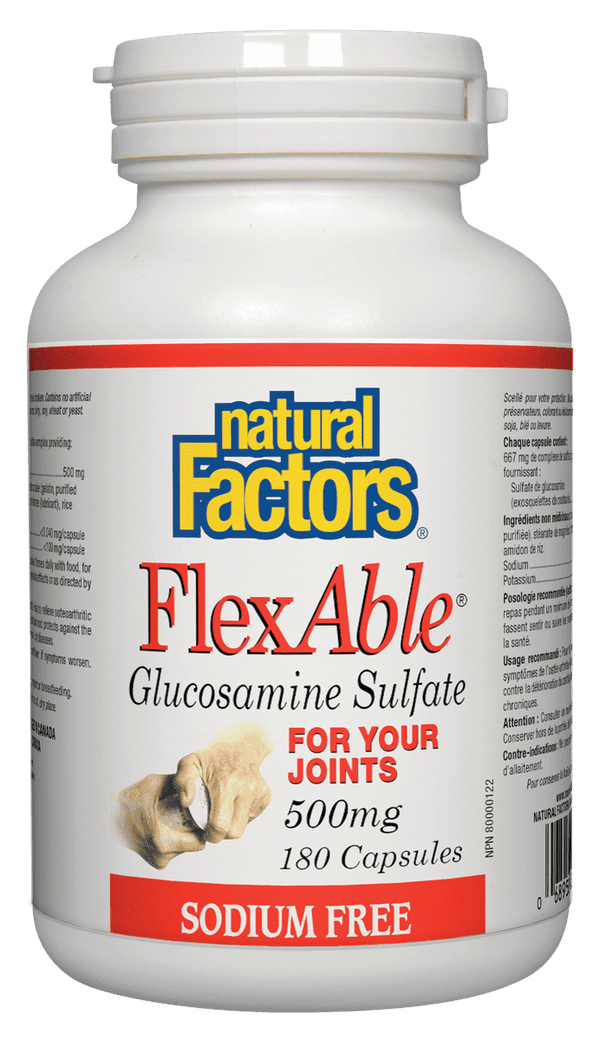 Natural Factors FlexAble 500 mg 180 Capsules Image 1