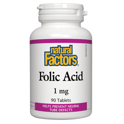 Natural Factors Folic Acid 1 mg Tablets Image 2
