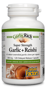 Natural Factors GarlicRich Garlic + Reishi Super Strength 300 mg 120 Capsules Image 1