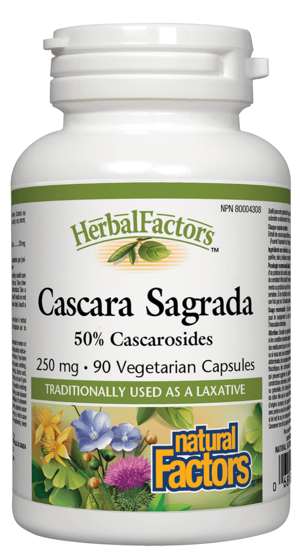 Natural Factors HerbalFactors Cascara Sagrada 250 mg 90 VCaps Image 1