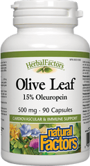 Natural Factors HerbalFactors Olive Leaf 500 mg 90 Capsules Image 1