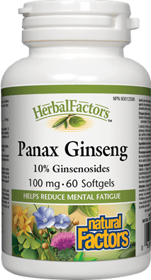 Natural Factors HerbalFactors Panax Ginseng 100 mg 60 Softgels Image 1