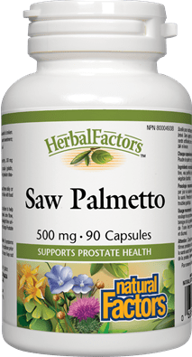 Natural Factors HerbalFactors Saw Palmetto 500 mg 90 Capsules Image 1