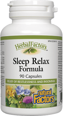 Natural Factors HerbalFactors Sleep Relax Formula 90 Capsules Image 1