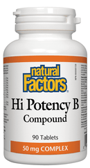 Natural Factors Hi Potency B Compound 50 mg 90 Tablets Image 1