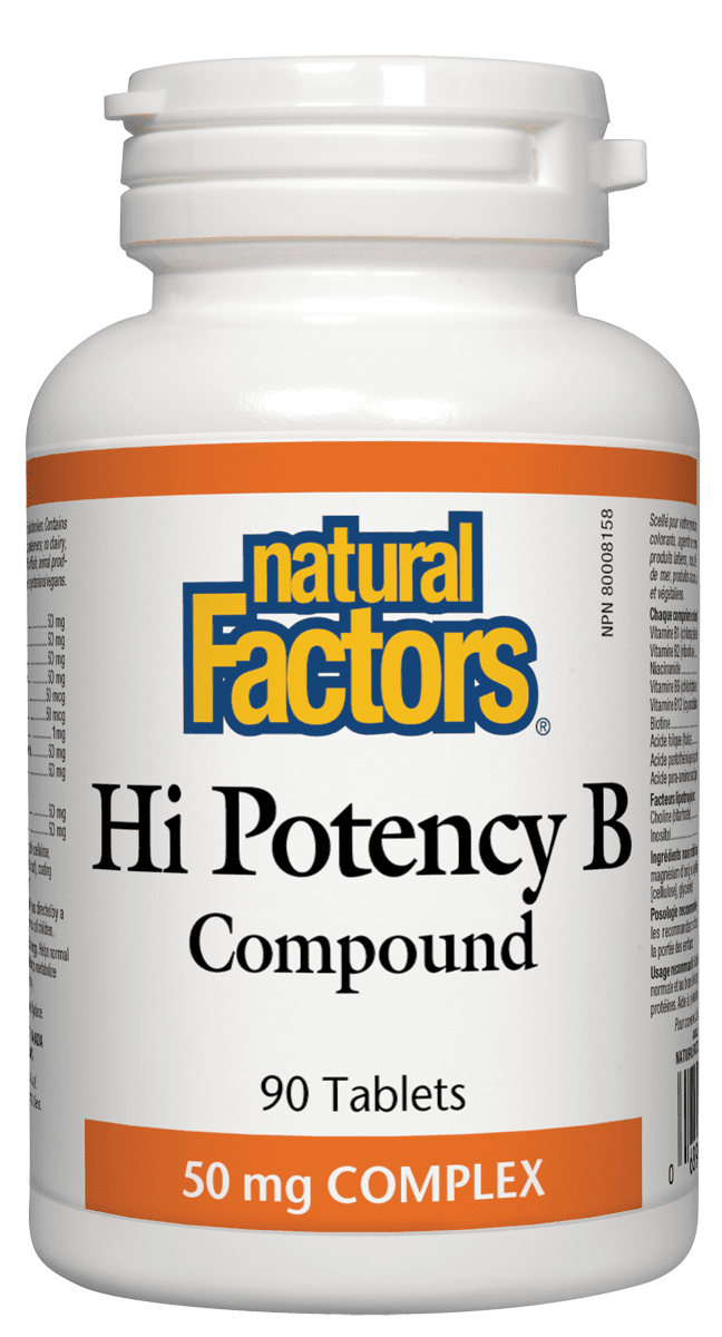 Natural Factors Hi Potency B Compound 50 mg 90 Tablets Image 1