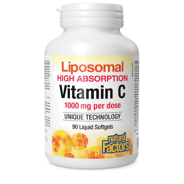 Natural Factors Liposomal Vitamin C High Absorption 1000 mg Liquid Softgels Image 1