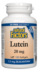Natural Factors Lutein 20 3.5 mg Zeaxanthin BONUS SIZE 150 Softgels Image 1