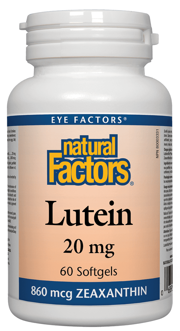 Natural Factors Lutein 20 mg 860 mcg Zeaxanthin Softgels Image 1