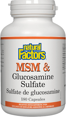 Natural Factors MSM & Glucosamine Sulfate 180 Capsules Image 1