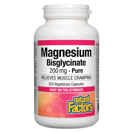 Buy Natural Factors Magnesium Bisglycinate 200 mg (Capsules) for 32.97 CAD Vitasave