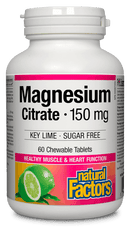 Natural Factors Magnesium Citrate 150 mg 60 Chewable Tablets Image 1