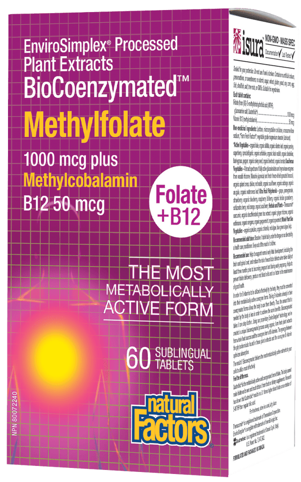 Natural Factors Methylfolate 1000 mcg 60 Tablets Image 1